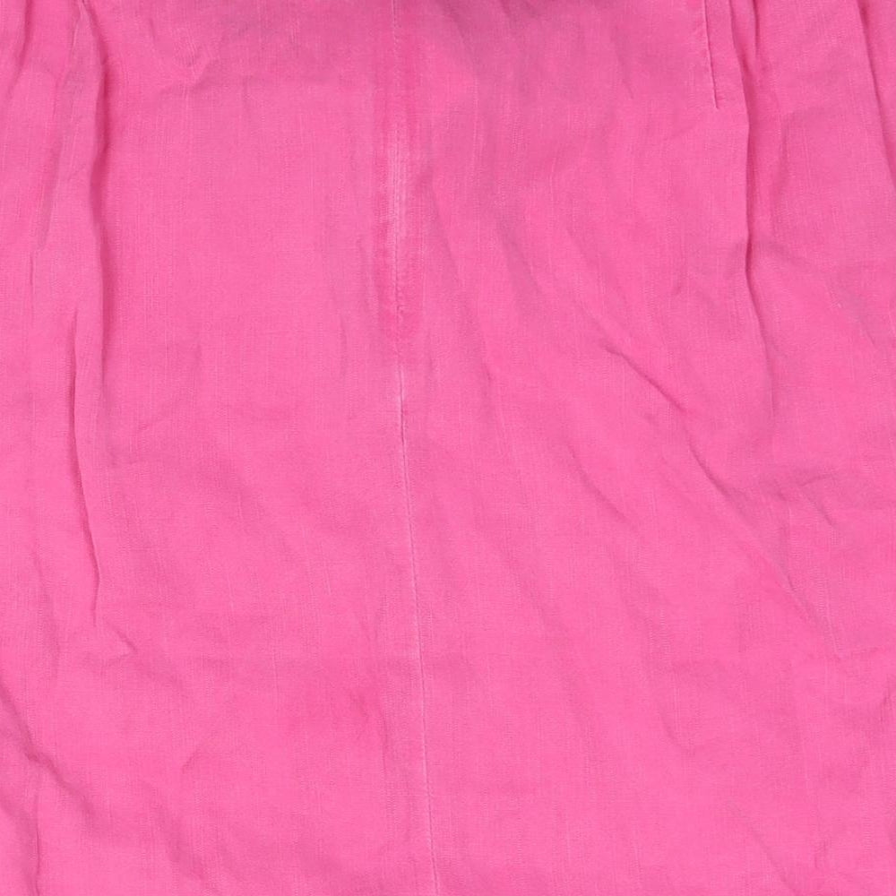 Ann Harvey Womens Pink Lyocell A-Line Skirt Size 18 Zip - Beaded Belt