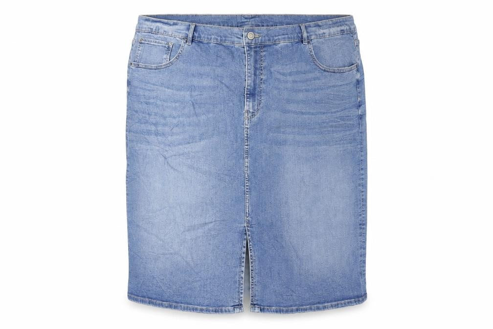 Marks and Spencer Womens Blue Cotton Straight & Pencil Skirt Size 28 Zip
