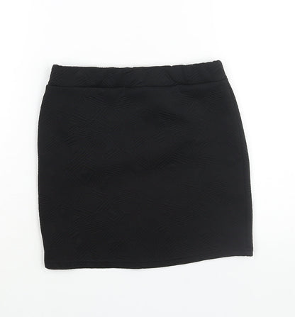 Purpur Womens Black Polyester Mini Skirt Size 26 in