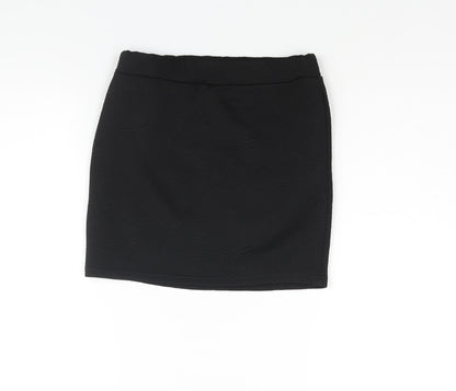 Purpur Womens Black Polyester Mini Skirt Size 26 in