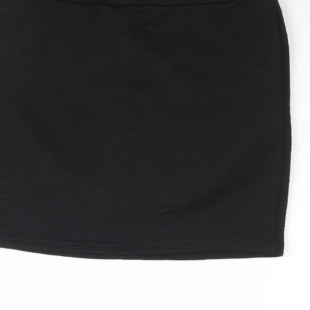 Purpur Womens Black Polyester Mini Skirt Size 26 in