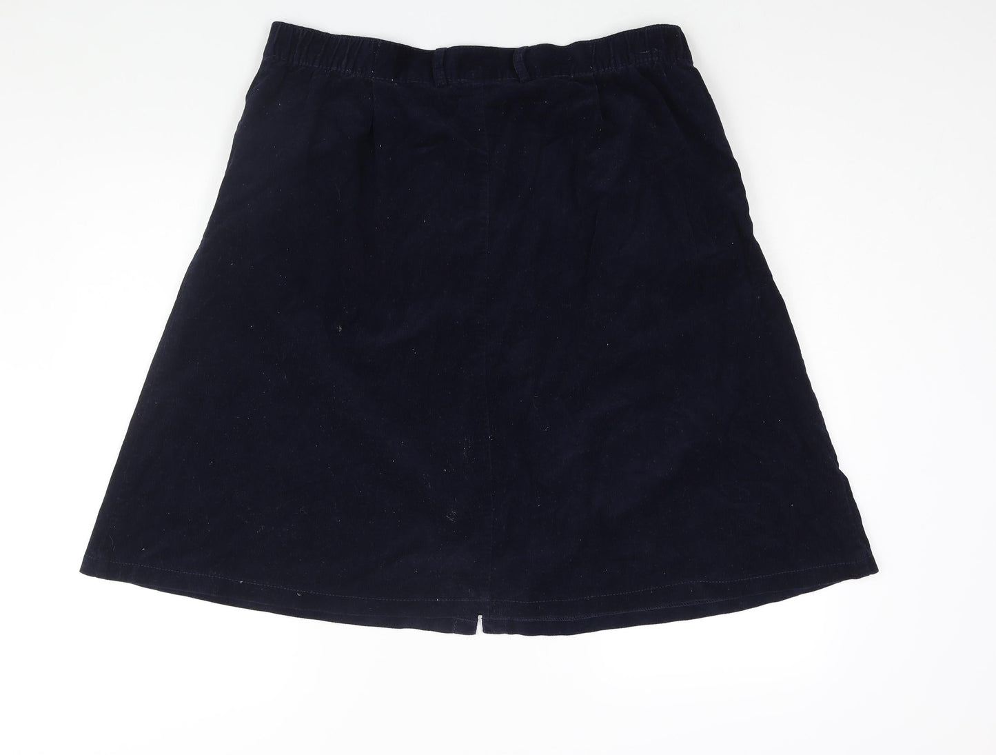Damart Womens Blue Cotton A-Line Skirt Size 22 Button