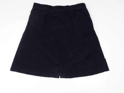 Damart Womens Blue Cotton A-Line Skirt Size 22 Button