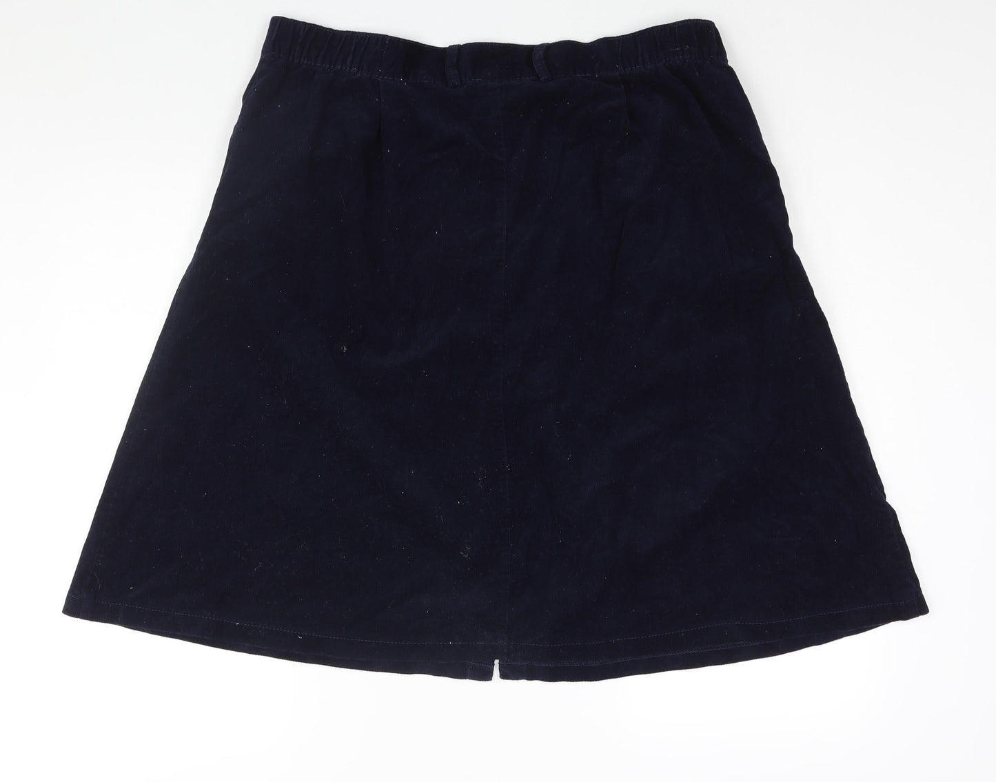 Damart Womens Blue Cotton A-Line Skirt Size 22 Button