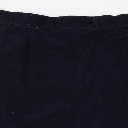 Damart Womens Blue Cotton A-Line Skirt Size 22 Button