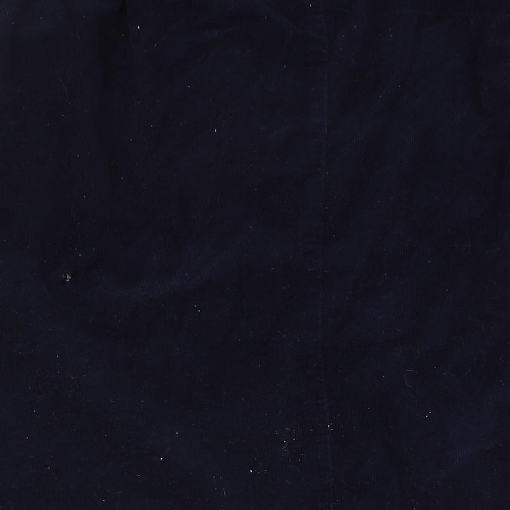 Damart Womens Blue Cotton A-Line Skirt Size 22 Button