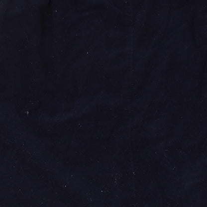 Damart Womens Blue Cotton A-Line Skirt Size 22 Button