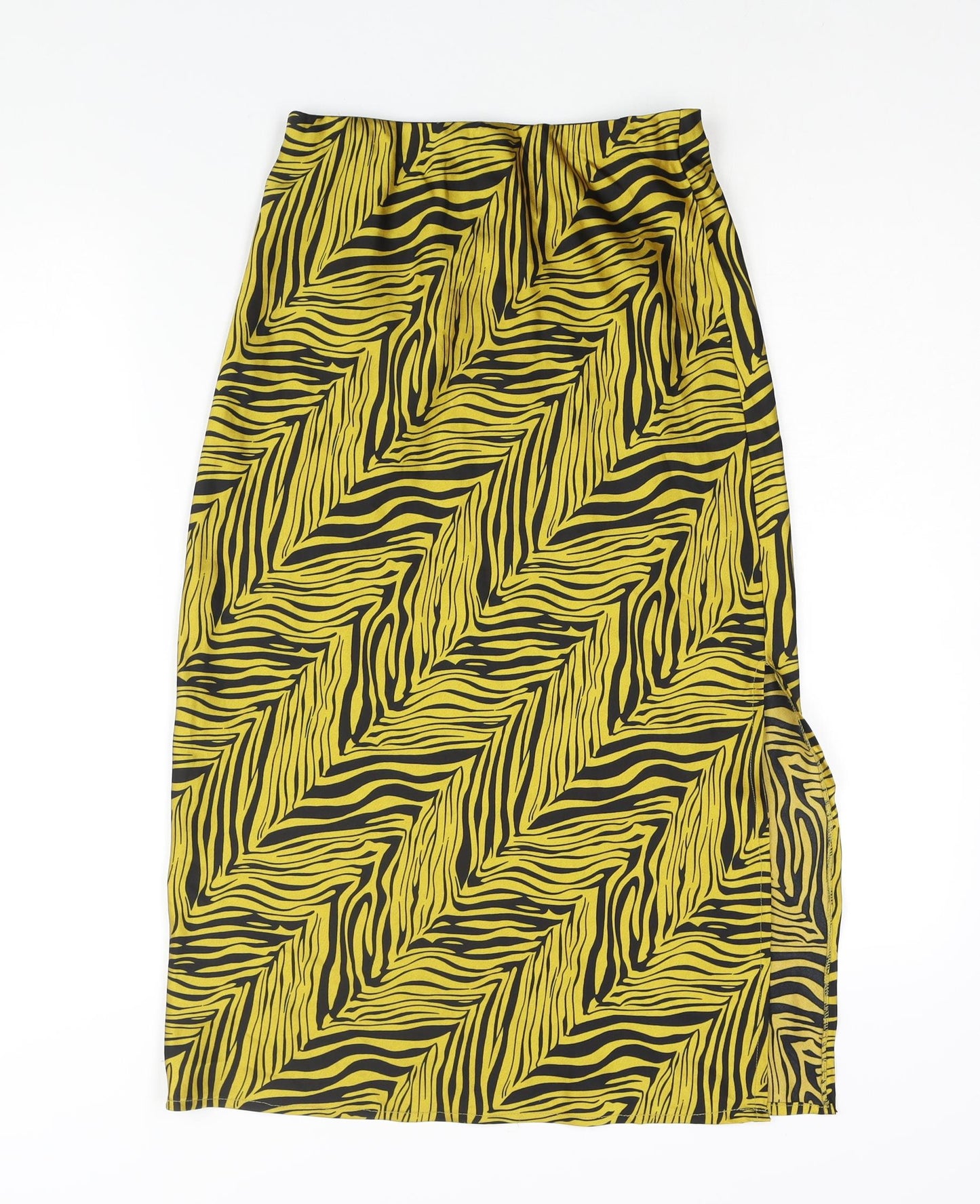 Nasty Gal Womens Yellow Geometric Polyester A-Line Skirt Size 8 - Side Slit