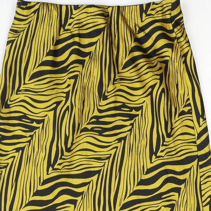 Nasty Gal Womens Yellow Geometric Polyester A-Line Skirt Size 8 - Side Slit