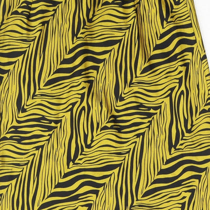 Nasty Gal Womens Yellow Geometric Polyester A-Line Skirt Size 8 - Side Slit