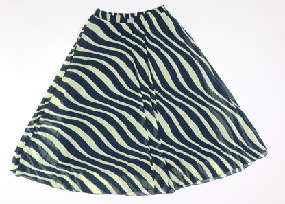 Marks and Spencer Womens Multicoloured Geometric Polyester Pleated Skirt Size 8