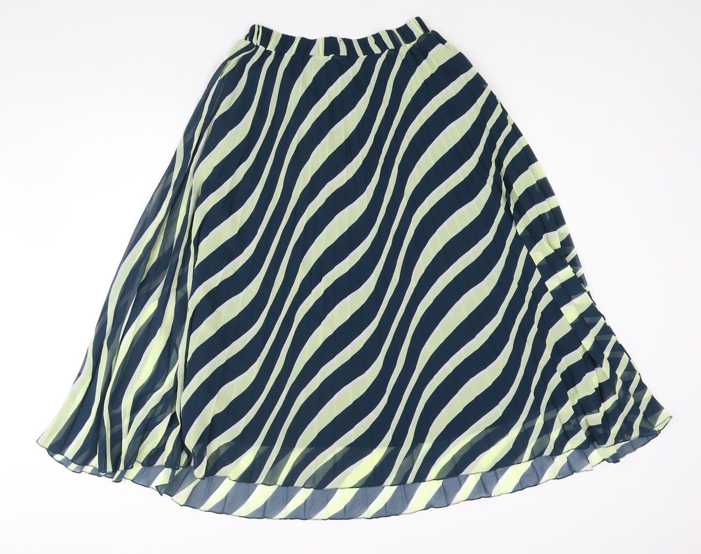 Marks and Spencer Womens Multicoloured Geometric Polyester Pleated Skirt Size 8