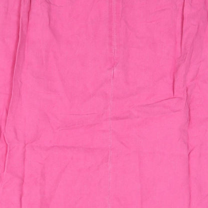 Ann Harvey Womens Pink Lyocell A-Line Skirt Size 18 Zip - Beaded Belt