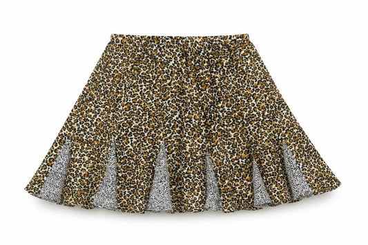 Apostrophe Womens Beige Animal Print Viscose Flare Skirt Size 6 - Size 6-8 Leopard Print