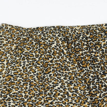 Apostrophe Womens Beige Animal Print Viscose Flare Skirt Size 6 - Size 6-8 Leopard Print