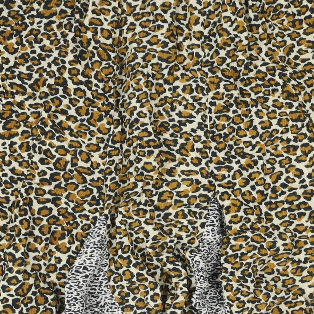 Apostrophe Womens Beige Animal Print Viscose Flare Skirt Size 6 - Size 6-8 Leopard Print