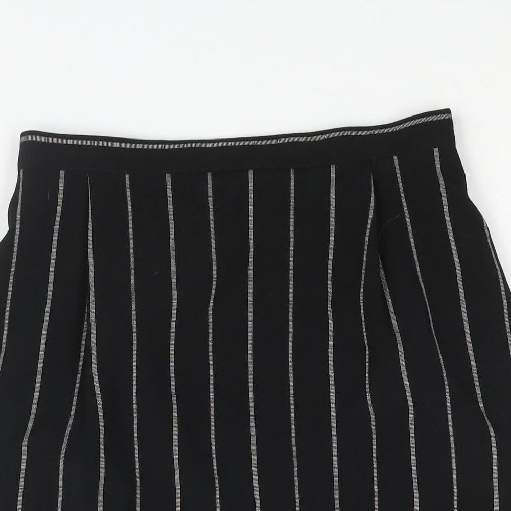 Precis Womens Black Striped Polyester Straight & Pencil Skirt Size 12 Zip