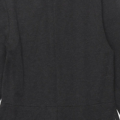 Marks and Spencer Womens Grey Viscose A-Line Size 12 Round Neck Zip