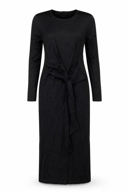 Marks and Spencer Womens Black Modal Sheath Size 6 Round Neck Pullover - Knot Detail