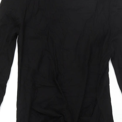 Marks and Spencer Womens Black Modal Sheath Size 6 Round Neck Pullover - Knot Detail