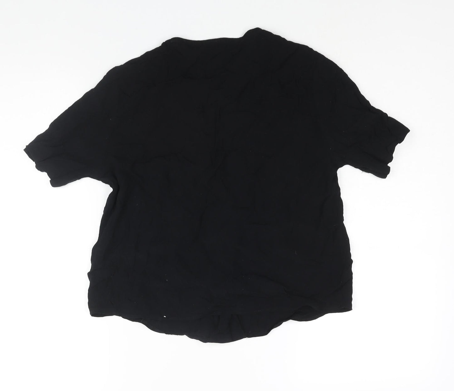 Womens UK Size 12 Topshop Black Basic Button-Up