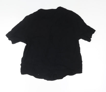 Womens UK Size 12 Topshop Black Basic Button-Up