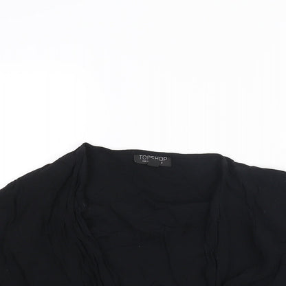 Womens UK Size 12 Topshop Black Basic Button-Up