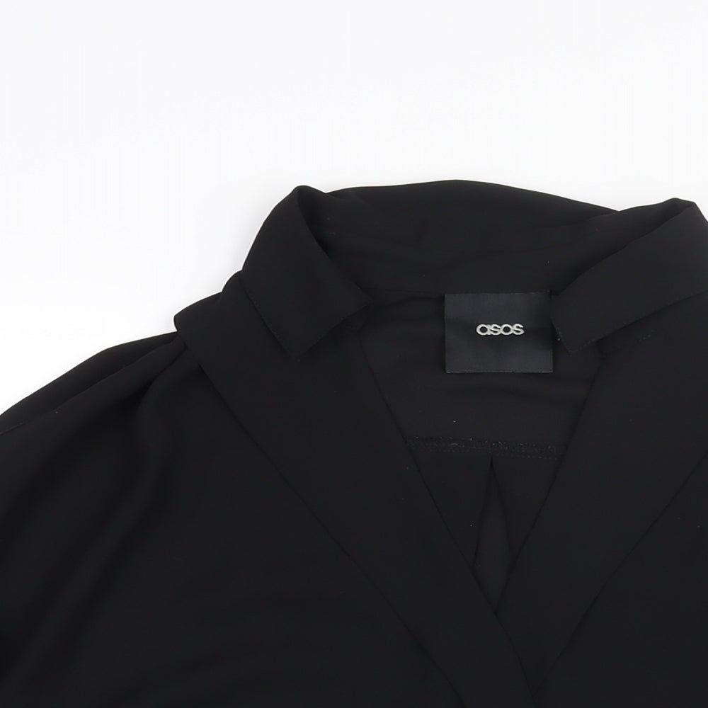 Womens UK Size 8 ASOS Black Basic Blouse
