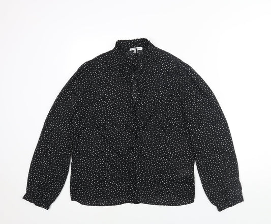 Womens UK Size 10 Warehouse Black Basic Blouse