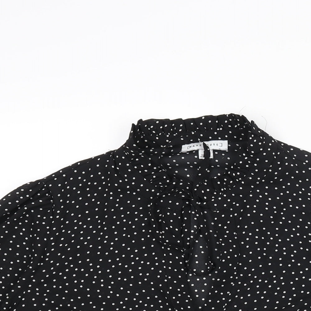 Womens UK Size 10 Warehouse Black Basic Blouse