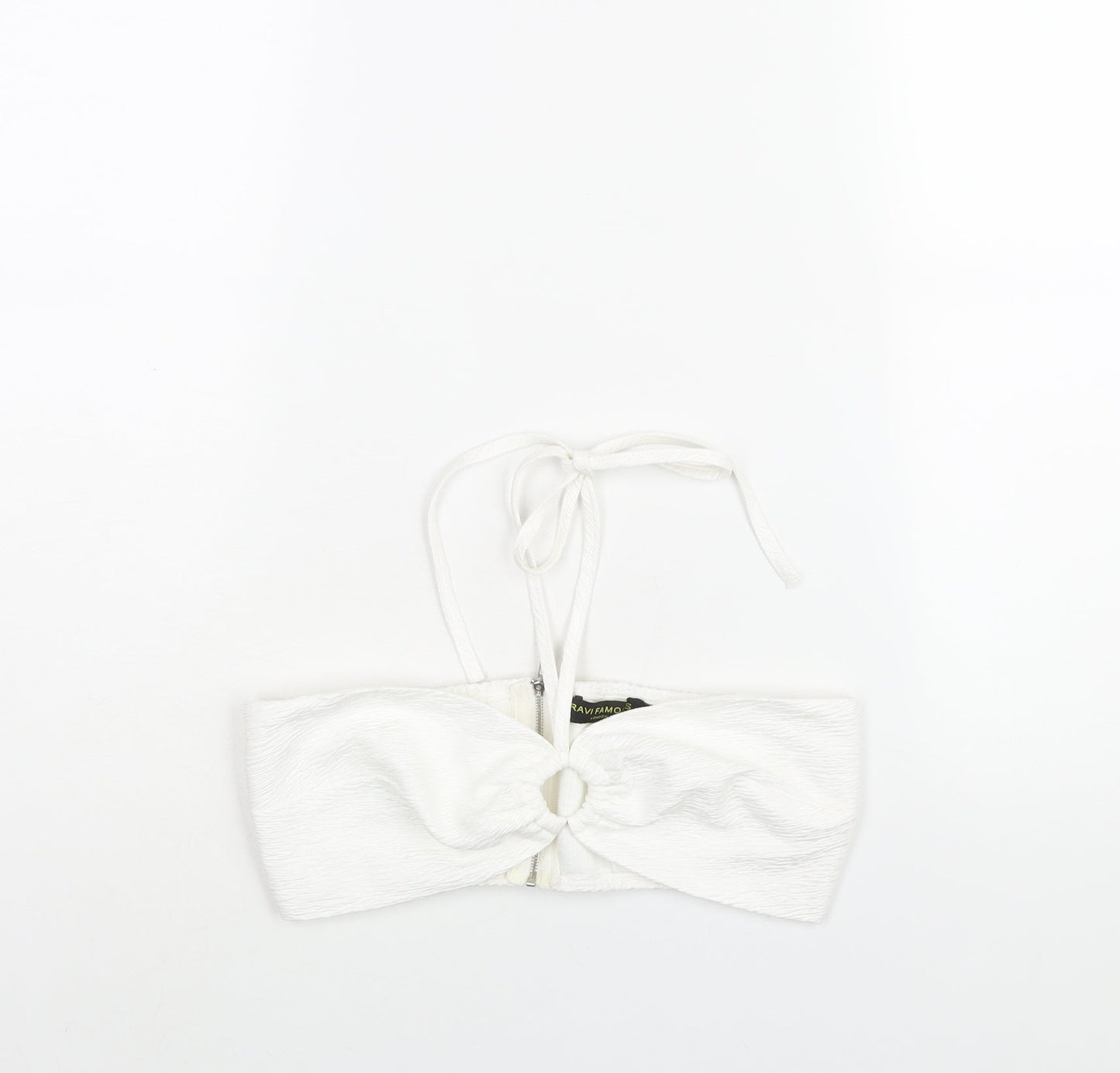 Womens UK Size 10 Ravi Famous White Cropped Blouse