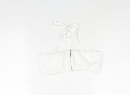 Womens UK Size 10 Ravi Famous White Cropped Blouse