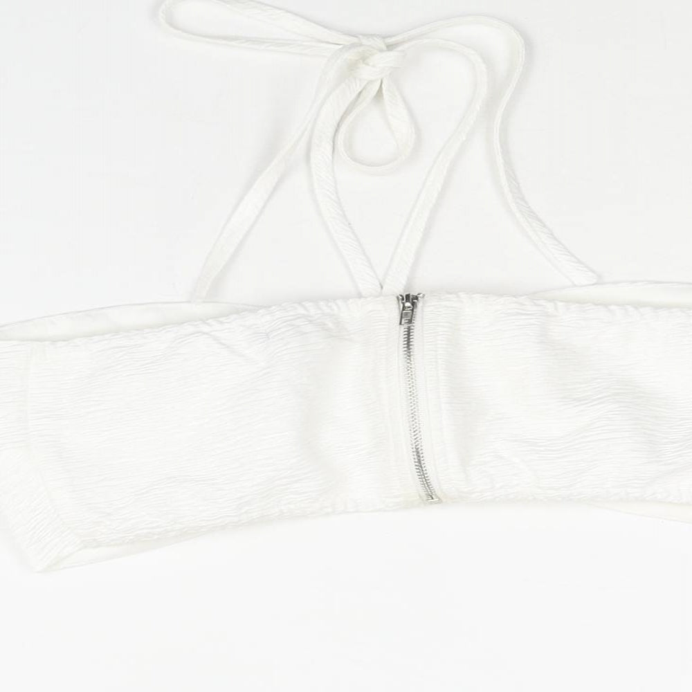 Womens UK Size 10 Ravi Famous White Cropped Blouse