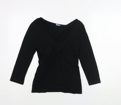 Womens UK Size 10 Oasis Black Basic Blouse