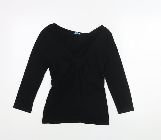 Womens UK Size 10 Oasis Black Basic Blouse