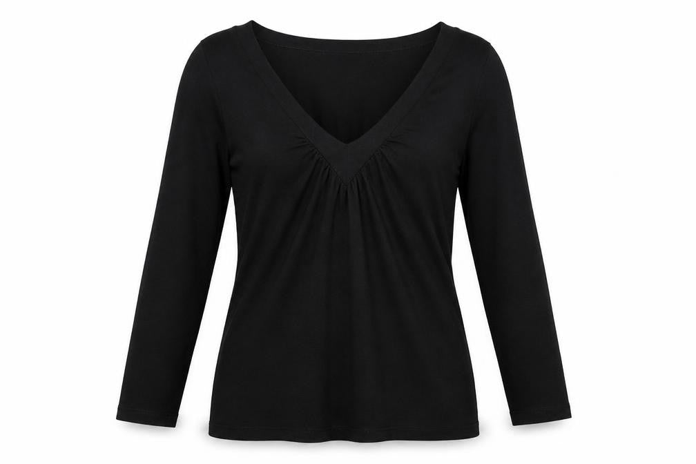 Womens UK Size 10 Oasis Black Basic Blouse
