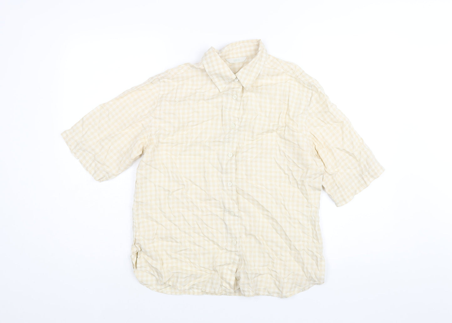 Womens UK Size 14 Marks and Spencer Beige Basic Button-Up