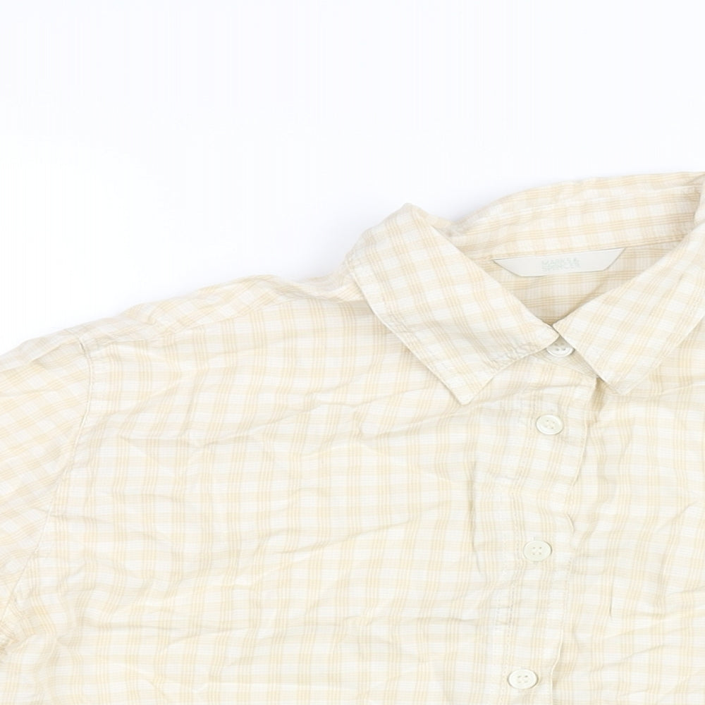 Womens UK Size 14 Marks and Spencer Beige Basic Button-Up