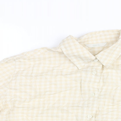 Womens UK Size 14 Marks and Spencer Beige Basic Button-Up