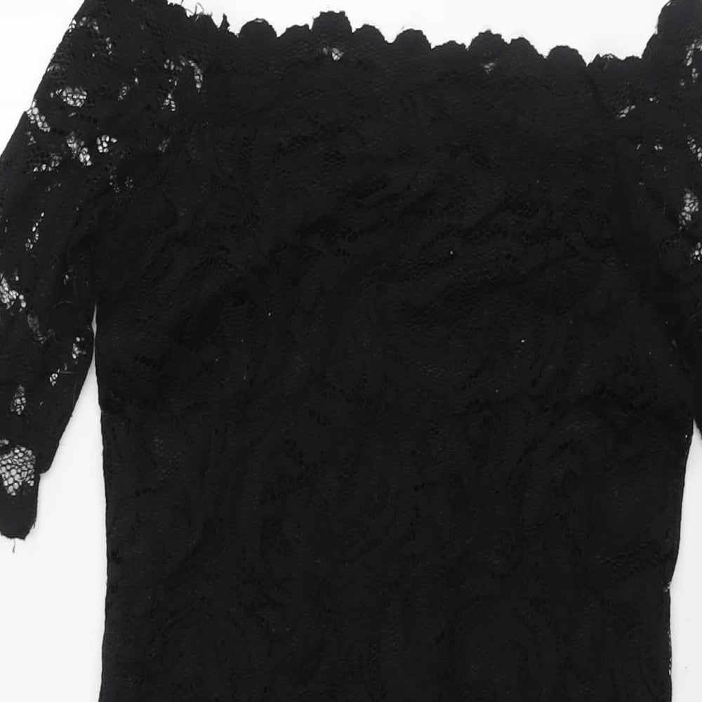 Samsoe & Samsoe Womens Black Polyamide Bodycon Size XS Off the Shoulder Pullover
