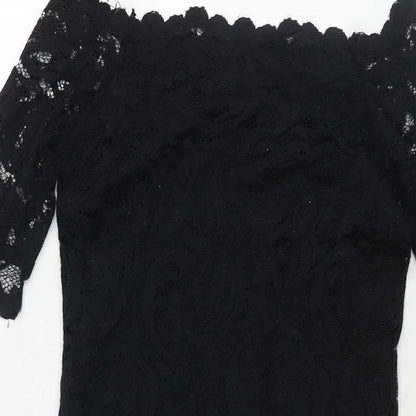 Samsoe & Samsoe Womens Black Polyamide Bodycon Size XS Off the Shoulder Pullover