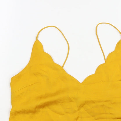 Womens UK Size 8 Topshop Yellow Camisole Blouse