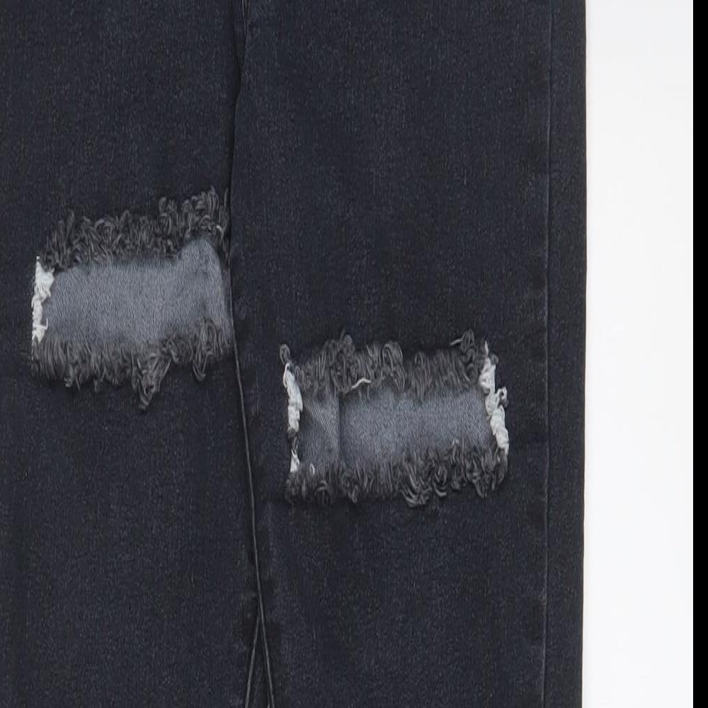 PRETTYLITTLETHING Womens Grey Cotton Skinny Jeans Size 6 L26 in Regular Zip