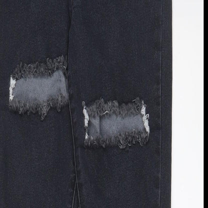 PRETTYLITTLETHING Womens Grey Cotton Skinny Jeans Size 6 L26 in Regular Zip