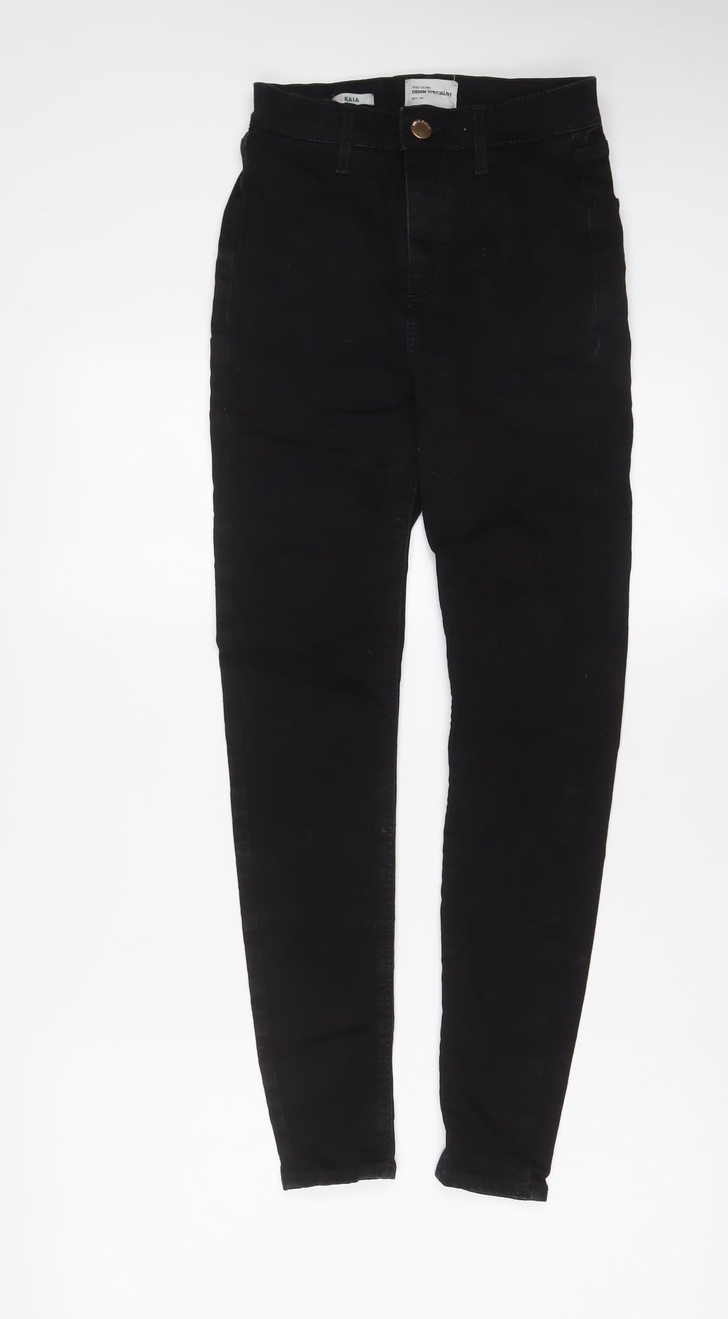 Zara Womens Black Cotton Skinny Jeans Size 10 L26 in Regular Zip