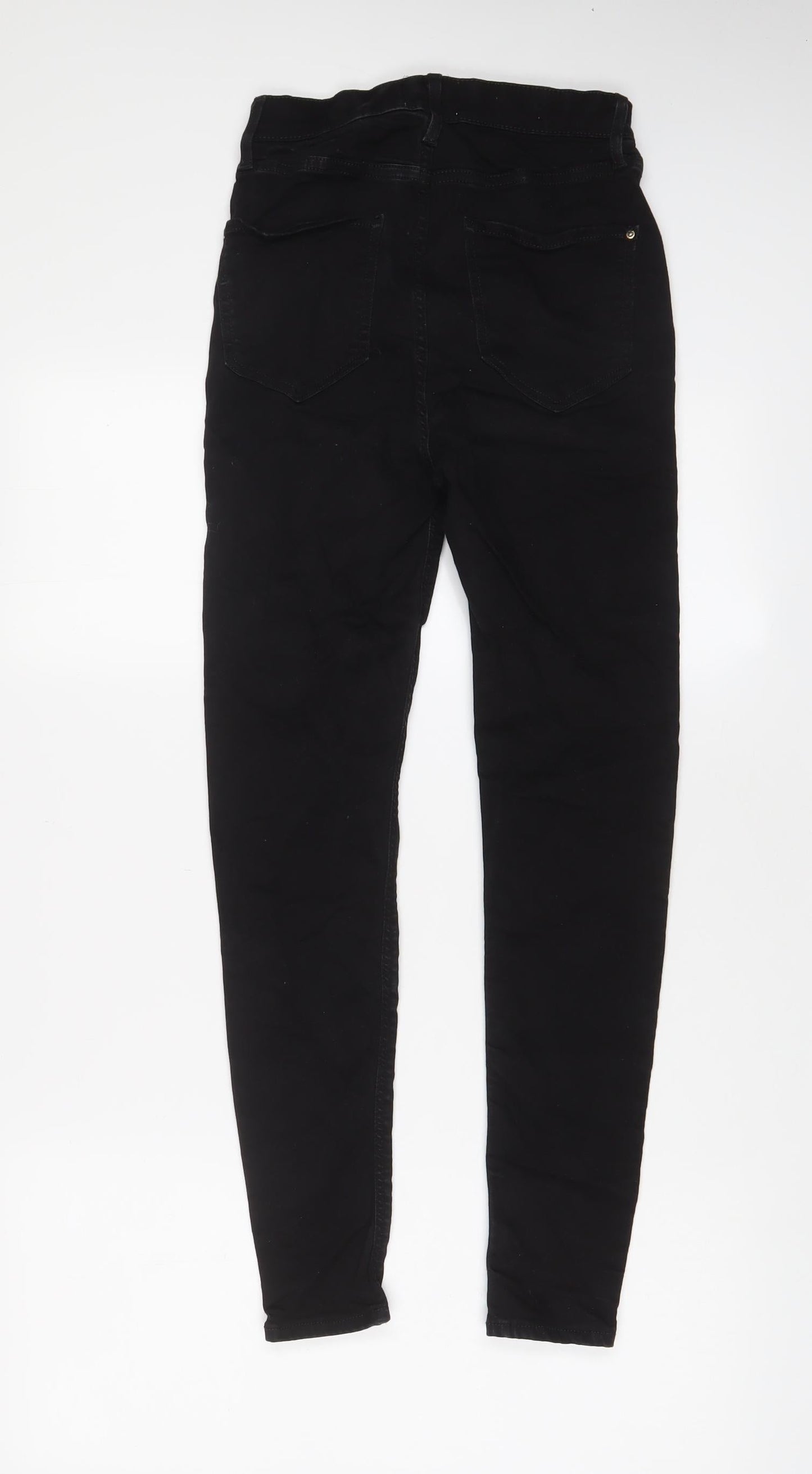 Zara Womens Black Cotton Skinny Jeans Size 10 L26 in Regular Zip