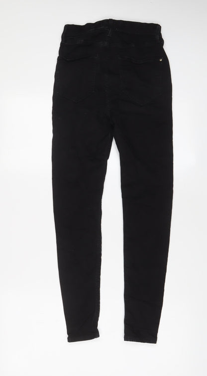 Zara Womens Black Cotton Skinny Jeans Size 10 L26 in Regular Zip