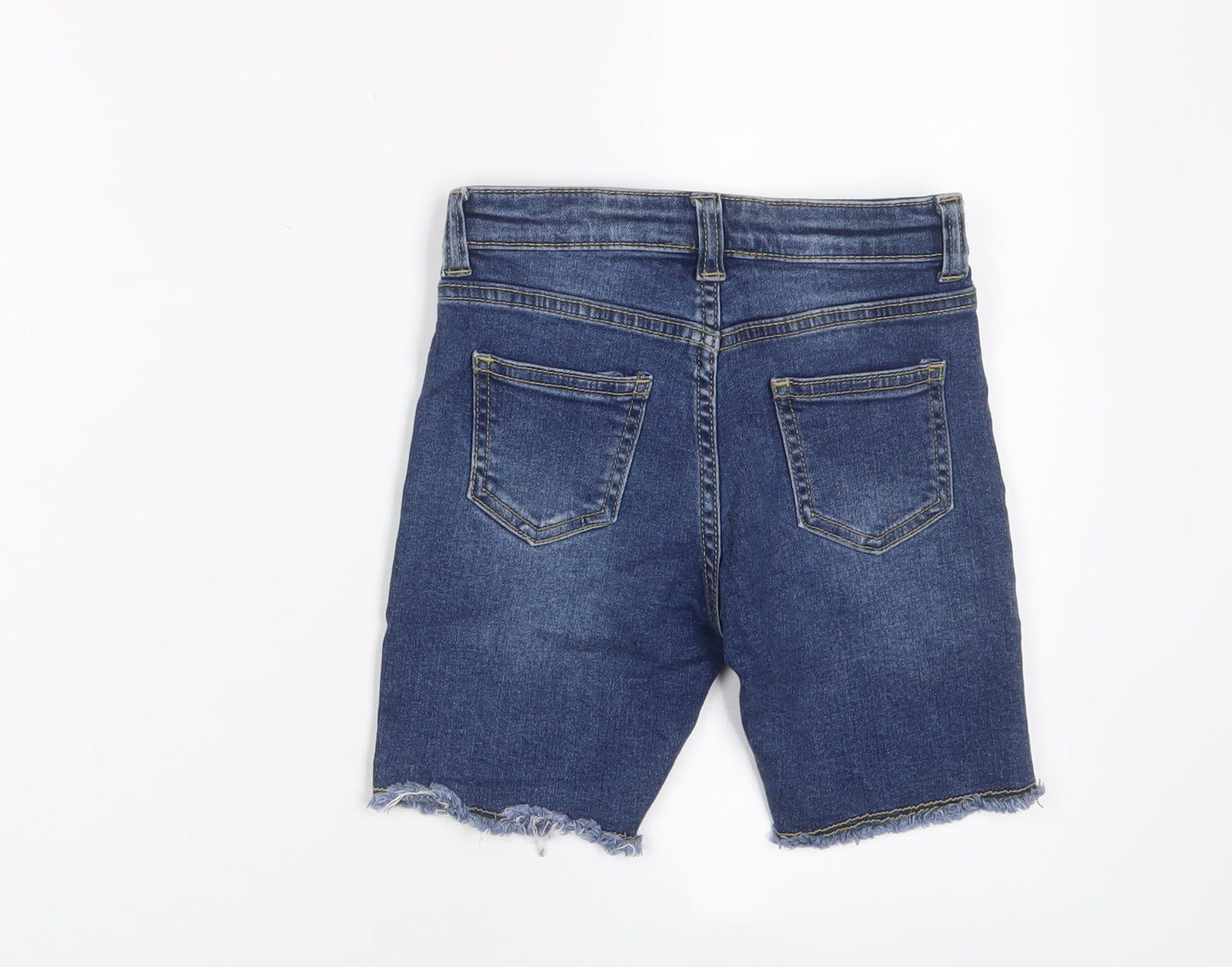 John Lewis Girls Blue Cotton Bermuda Shorts Size 7 Years L6 in Regular Zip
