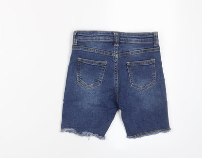 John Lewis Girls Blue Cotton Bermuda Shorts Size 7 Years L6 in Regular Zip