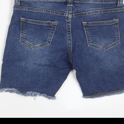 John Lewis Girls Blue Cotton Bermuda Shorts Size 7 Years L6 in Regular Zip